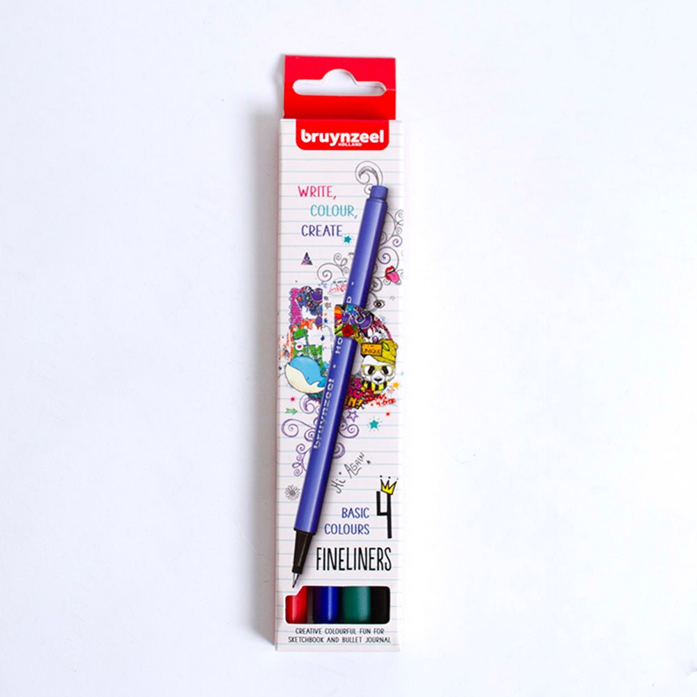 Fine Pen, Art & School, Royal Talens, Bruynzeel, Fineliner, 4 Piece, Set, 675985